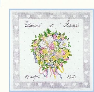 Produktbild von Auslaufmodell Le Bonheur des Dames Kreuzstich Set "Brautstrauß", Zählmuster, 36x36cm