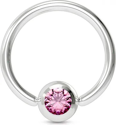 Produktbild von viva-adorno 1,2x8x3mm Universal Piercing Ring BCR Kristall Lippenring Klemmring Septumpiercing Brustpiercing Chirurgenstahl Z507,pink