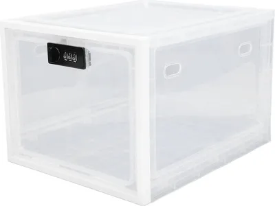 Produktbild von Kühlschrank Lock Box Kunststoff Multifunktionale bequeme abschließbare Lebensmittel Lagerung Schrank für Haus Weiß und Transparent Frame