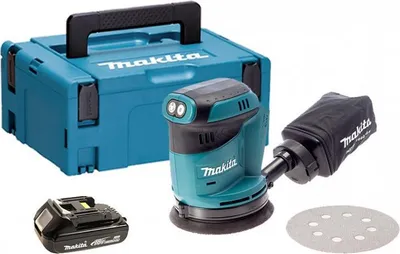 Produktbild von Makita DBO180Y1J, Schwingschleifer, Velcro, Schwarz, Blau, 7000 RPM, 11000 RPM, 1,4 mm