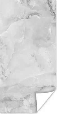 Produktbild von MuchoWow® Poster Marmor - Stein - Weiß - Grau - Marmoroptik 60x120 cm - Wandschmuck