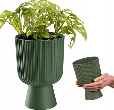 Produktbild von KADAX Blumentopf in Kelchform "Golem Eco", aus Kunststoff, Pflanzgefäß, Pflanzschale, 14 cm, Grün