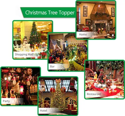 Obrázek produktu pro Vánoční stromek topper ozdoby pro Vánoce osvětlené hvězdy USB & baterie napájené LED Treetop Party dekorace