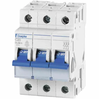 Zdjęcie produktu dla Doepke 09914293, Miniaturowy wyłącznik, Typu C, 6000 A, IP20, 12 - 400 V
