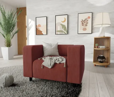 Produktbild von S-STYLE MÖBEL - Modernes Sessel Mette aus Cord-Stoff