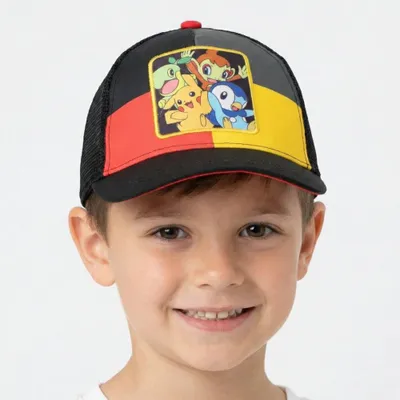 Produktbild von Pokemon Pikachu Jungen Basecap Baseball Kappe Truckercap – Schwarz / 56