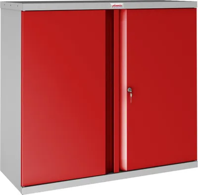 Produktbild von Phoenix SCL0891GRK - Stahlschrank - Schlüsselschloss - Grau / Rot - 91,5 x 37,0 x 83,0 cm