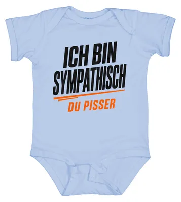 Immagine prodotto di Body per neonato, colore azzurro chiaro, taglia 12/18 mesi, con scritta divertente e sarcastica
