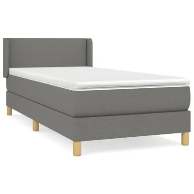 Produktbild von vidaXL Boxspringbett mit Matratze Dunkelgrau 100x200 cm Stoff