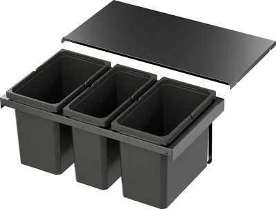 Produktbild von Vs Envi Flex Abfalltrennsystem KB 800mm Mülltrennsystem 2x22/1x16 Liter Lava