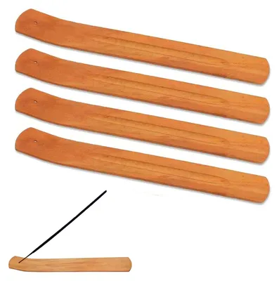 4er-Set Räucherstäbchenhalter aus Naturholz, leicht, 25 cm