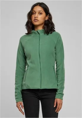 Zdjęcie produktu dla Damska bluza z kapturem i zamkiem błyskawicznym Urban Classics Ladies Polar Fleece Zip Hoody w kolorze szałwiowym – rozmiar L