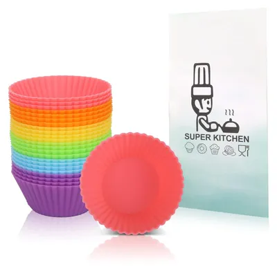 Mini-Silikon-Cupcake-Förmchen, 24 Stück, 5,3 cm, bunt