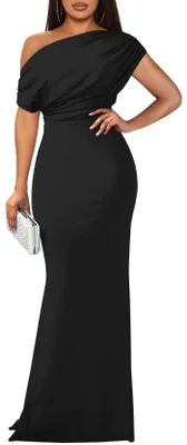 Productafbeelding van YMDUCH Dames Elegant Mouwloos Off-Shoulder Bodycon Lange Formele Partyjurk