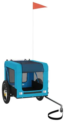 Produktbild von vidaXL Fahrradanhänger Hunde Blau und Schwarz Oxford-Gewebe & Eisen