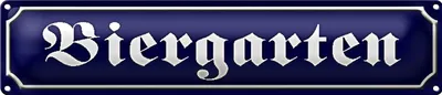 Produktbild von Blechschild Straßenschild 46x10cm Biergarten Dekoration