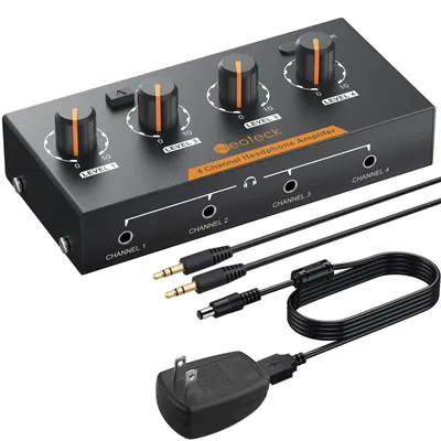 Imagen del producto de Amplificador para auriculares, 4 canales, amplificador de auriculares estéreo