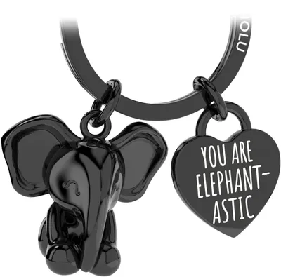 Produktbild von LANOLU Schlüsselanhänger Elefant, Glücksbringer Schlüsselanhänger Partner und für beste Freundin, Paar Geschenk Freund aus Metall