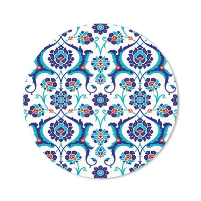Produktbild von MuchoWow® Mauspad Mousepad Blumen - Muster - Blau 30x30 cm - Mousepads - Maus Mat - Pad - Mausunterlage - Tischunterlage - Schreibtischmatten