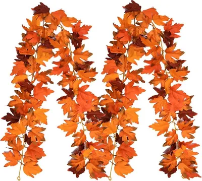 Produktbild von Herbstgirlande Ahornblätter 175cm 2 Stück inkl. Befestigungsclips