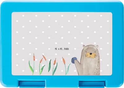 Produktbild von Mr. & Mrs. Panda Bento Box Otter Stein - Grau Pastell - Geschenk, Bentobox, Brotzeitdose, Neugierig, Fischotter, Pflanzen, Frischhaltedose, Grüßen, Seeotter See, Lunchbox