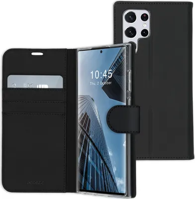 Produktbild von Accezz Wallet TPU Klapphülle Samsung Galaxy S22 Ultra - Schwarz