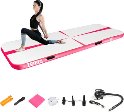 Produktbild von CCLIFE Air Tracking Matte Airtrack 300×100×10cm Turnmatte Aufblasbar Klappbar mit Elektrischer Luftpumpe Yogamatte Trainingsmatte Rosa