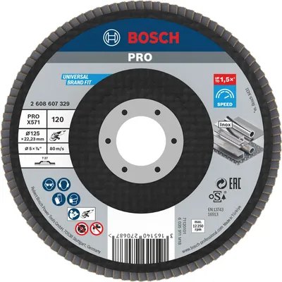 Produktbild von PRO X571 Fächerschleifscheibe, gerade, 125 mm, K120