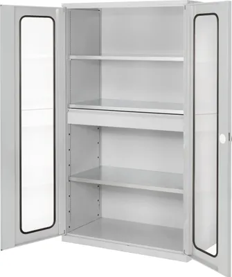 Produktbild von Kappes ®RasterPlan Großvolumenschränke 1950x1130x590mm Sichtfenstertüren Modell 2 lichtgrau