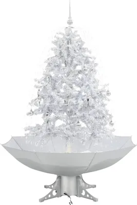 Immagine prodotto di vidaXL Albero di Natale innevato con base ad ombrello bianco 140 cm