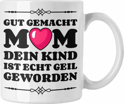 Produktbild von Trendation - Mama Geschenk Muttertagsgeschenk Tasse von Sohn Tochter Lieblingskind Tasse Spruch (Weiß)