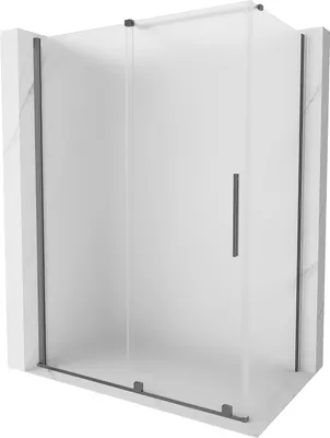 Image de Cabine de douche Mexen Velar 140x80, verre laiteux, gun metal