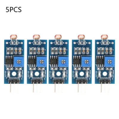 Image de 5 modules de capteurs photosensibles numériques à détection d'intensité lumineuse pour robot Arduino Smart Car