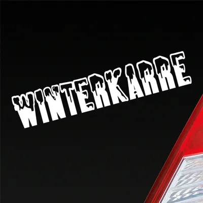 Produktbild von Auto Aufkleber Winterkarre Tuning 15x3 cm Weiss Glanz Sticker Heckscheibenaufkleber