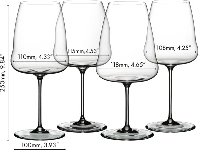 Produktbild von Riedel Winewings Tasting Set, Weißweinglas, Rotweinglas, Gläser, Weißwein, Rotwein, Kristallglas, 4er Set, 5123/47