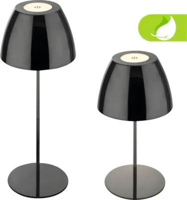 Obrázek produktu pro LED dobíjecí stolní lampa s plynulým dotykovým stmívačem 2,5 W 200 lm 2700 K H 36 cm Serina černá/chromová