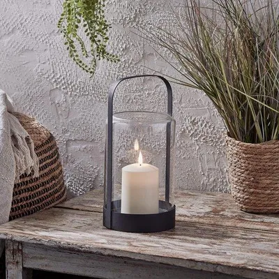 Image de Lampe de jardin en métal - Extérieur - Pièce unique - 18,5 cm - Avec lanterne LED