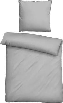 Produktbild von Biberna Bettwäsche hellgrau 1x 135x200 cm + 1x 80x80 cm