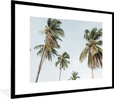 Produktbild von MuchoWow® Gerahmtes Poster Palmen - Sommer - Tropisch 80x60 cm - Poster mit Schwarzem Bilderrahmen Wandposter Rahmen Foto Bilder - Schlafzimmer-Dekorationen - Fotoposter