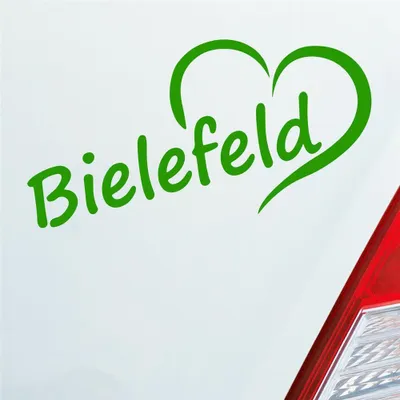 Produktbild von Auto Aufkleber Bielefeld Herz Stadt City Liebe Love Heart 16x8 cm Hellgrün Sticker Heckscheibenaufkleber