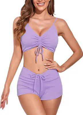 Produktbild von Damen Bikini Set Zweiteiliger Badeanzug Tankini mit Badeshorts 2XL