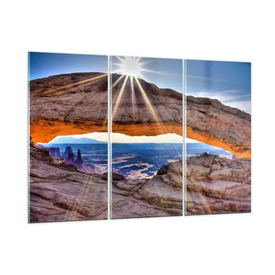 Produktbild von Bilder auf glas - Felsen Ansicht Landschaft - 105x70cm - Glasbilder - Wandbilder - Kunstdruck - zum Aufhängen bereit - Wanddekoration aus Glas - Glas Bilder - Wandbild auf Glas - GCE105x70-0184