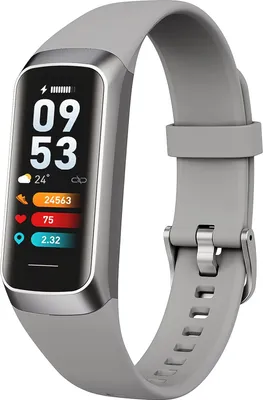 Image de Smartwatch hommes/femmes Android compatible WhatsApp Montre de sport Montre de fitness Femme Fitness Tracker Podomètre Fréquence cardiaque Montre de course Montre numérique Gris