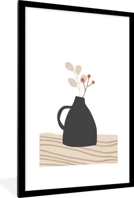Produktbild von MuchoWow® Gerahmtes Poster Sommer - Blume - Schwarz - Weiß 60x90 cm - Poster mit Schwarzem Bilderrahmen Wandposter Rahmen Foto Bilder - Dekoration - Wandposter Wohnzimmer - Hochwertig