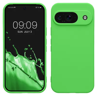 Produktbild von kwmobile Handyhülle für Google Pixel 9 Hülle - weiches Handy Silikon Case - Schutzhülle Cover - Limettengrün