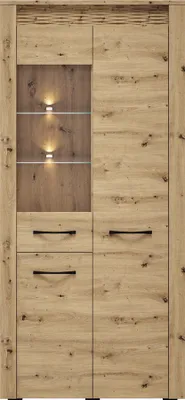 Produktbild von Vitrinenschrank ARTA-131 in Artisan Eiche Nb., B/H/T: ca. 92/200/40 cm