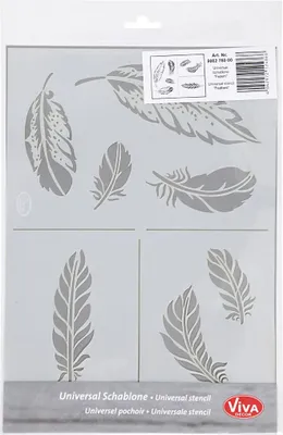 Image de Viva Decor Plumes flexibles au pochoir 21 x 30 cm blanc
