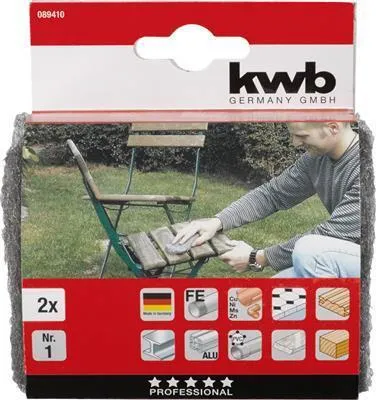 Produktbild von 2 Stahlwolle-Schleifkissen mittel