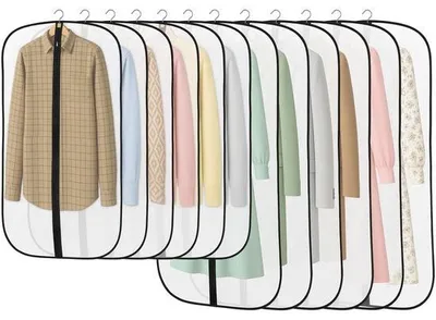 Image de Housses de protection, lot de 12, 120 × 100 × 60 cm, translucides, avec fermeture à glissière