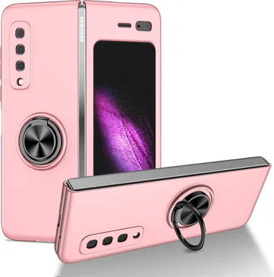 Produktbild von Samsung Galaxy Fold Hülle, Dünn Hart PC Schutzhülle mit Ringhalter Ständer für Samsung Galaxy Fold 2019 Pink